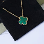 [Clover Jewelry]クローバー 15MM マラカイト シングル フラワー ネックレス