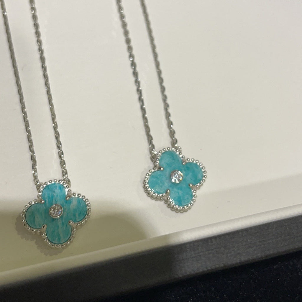 [Clover Jewelry]CLOVER 15MM DIAMOND SVRES PORCELAIN  NECKLACE SILVER
