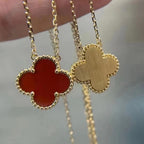 [Clover Jewelry]CLOVER 15MM CARNELIAN EINZELBLUMEN-HALSKETTE
