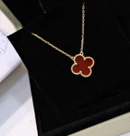 [Clover Jewelry]CLOVER 15MM CARNELIAN EINZELBLUMEN-HALSKETTE