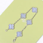 [Clover Jewelry]CLOVER  5 MOTIVE LILA CHALZEDON ARMBAND SILBER
