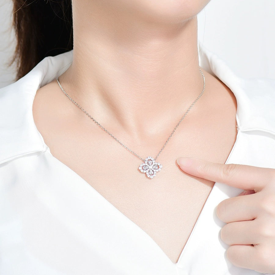 [Clover Jewelry]LOOP NECKLACE FULL MOTIF DIAMOND 16MM MULTIPLE COLORS