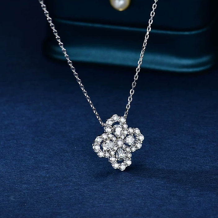 [Clover Jewelry]LOOP NECKLACE FULL MOTIF DIAMOND 16MM MULTIPLE COLORS