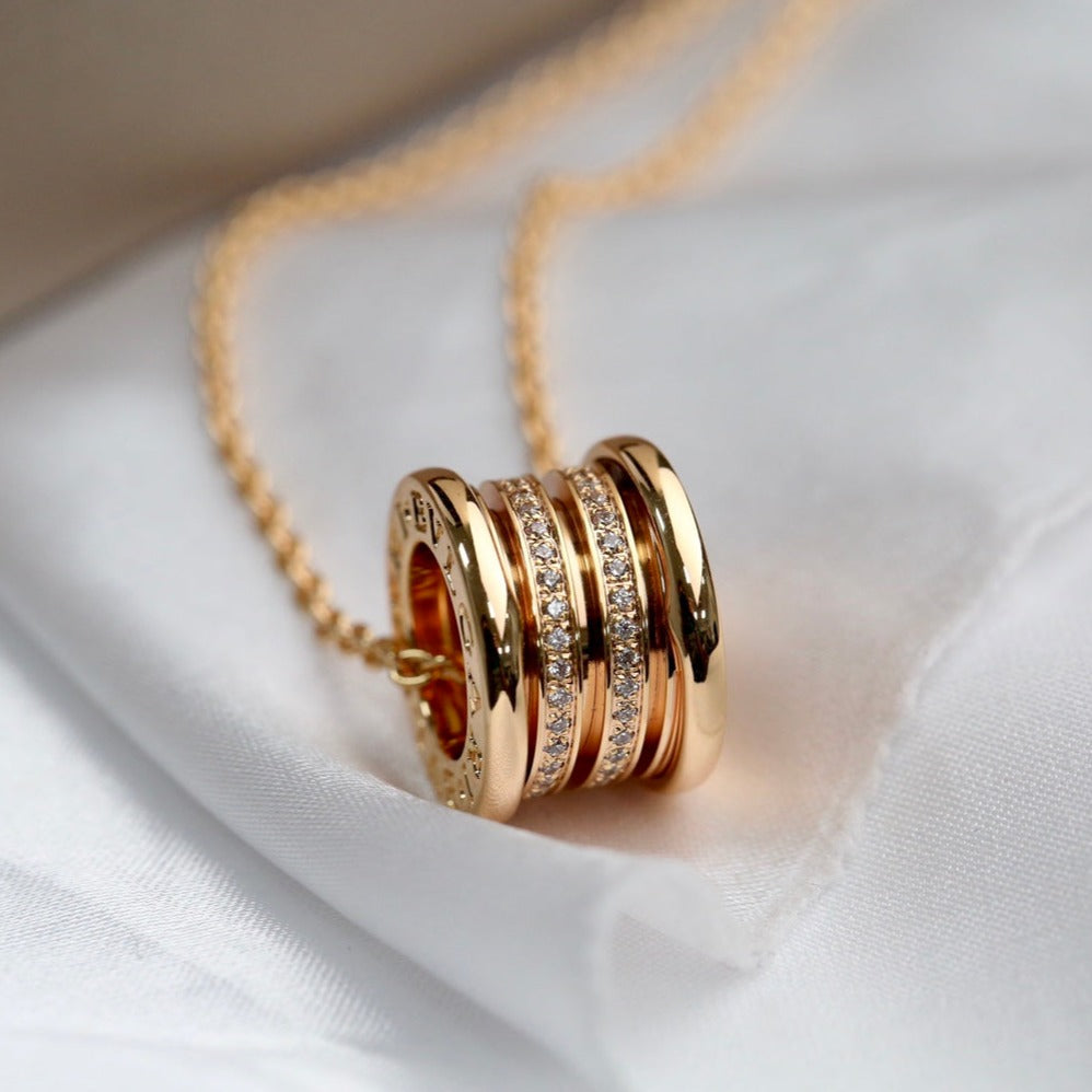 [Clover Jewelry]ZERO 1 PINK GOLD DIAMOND NECKLACE