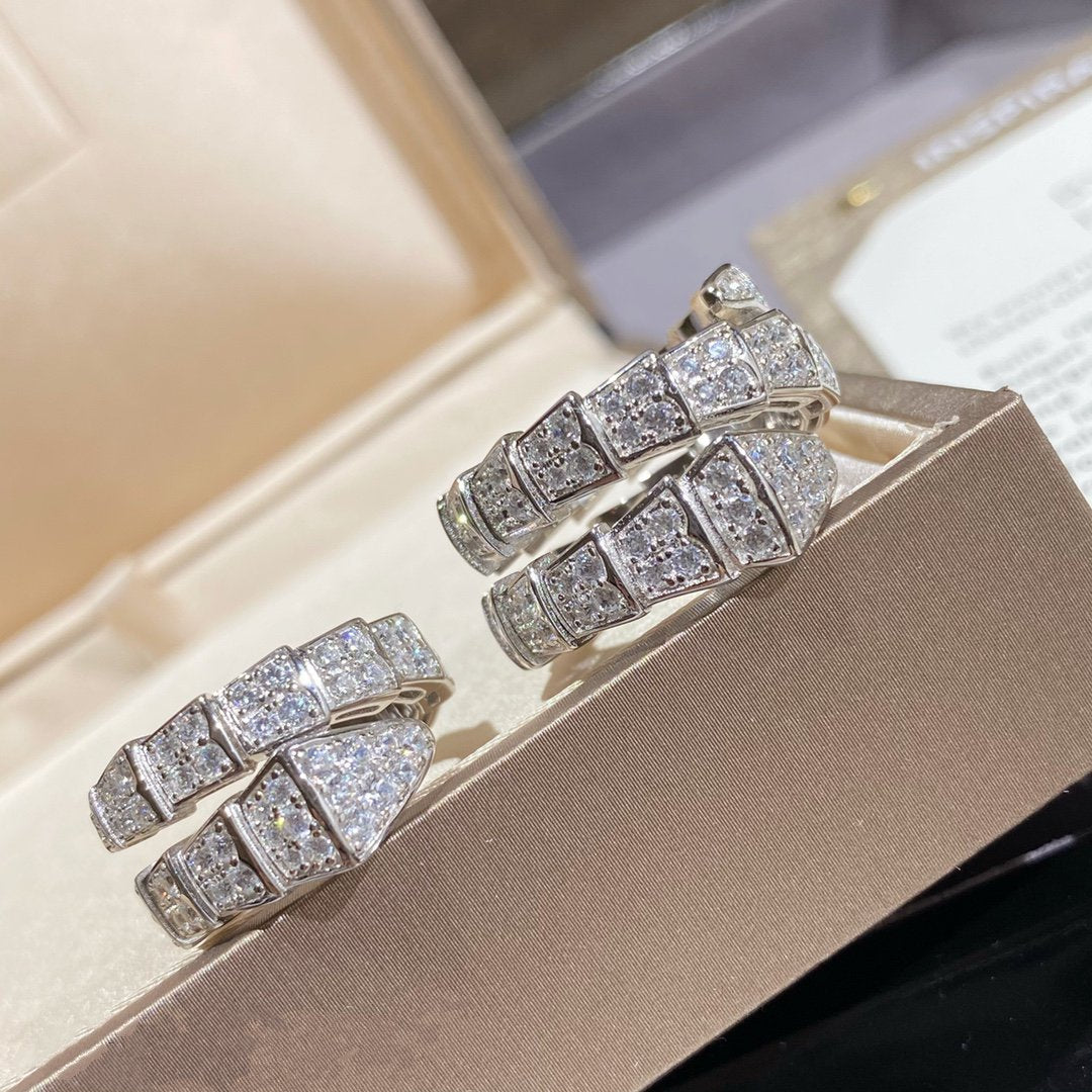 [Clover Jewelry]SERPENTI DOPPELRING SILBER MIT DIAMANTPAVEE