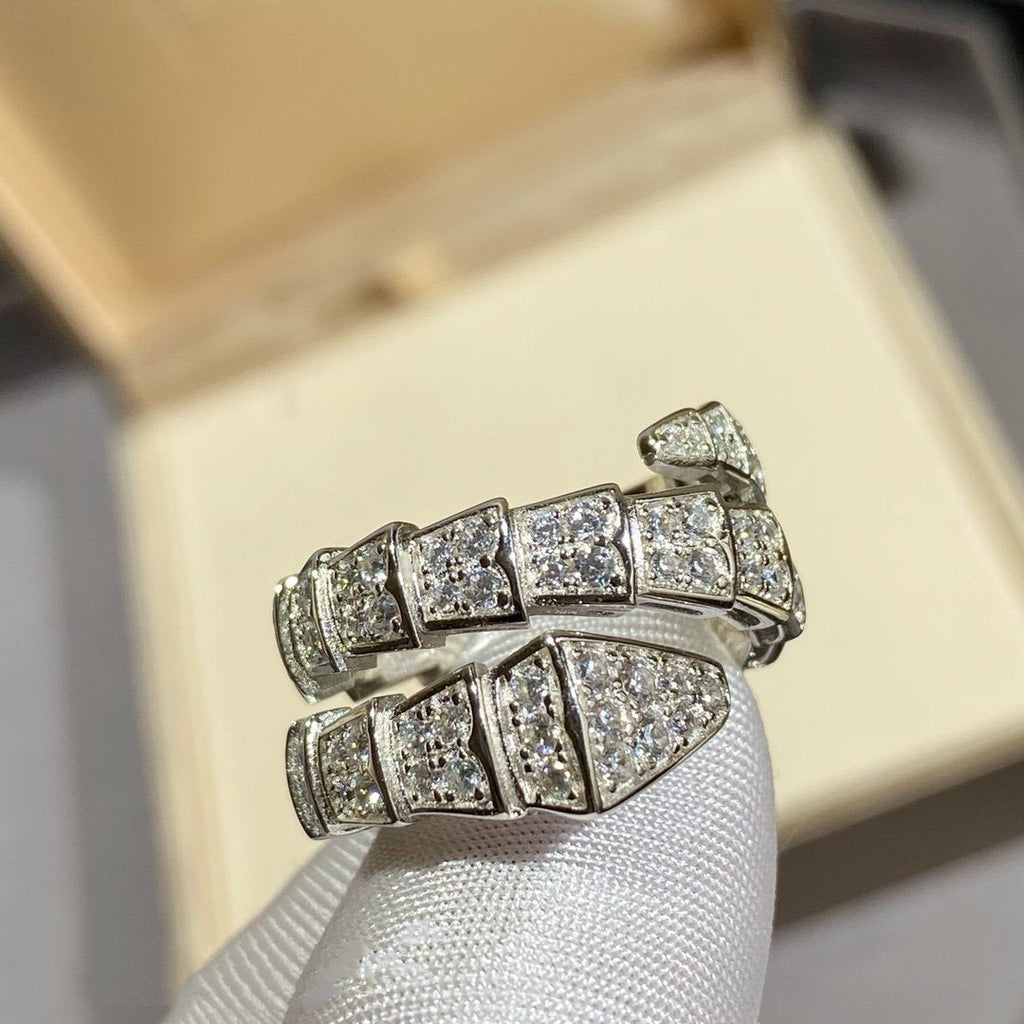 [Clover Jewelry]SERPENTI DOPPELRING SILBER MIT DIAMANTPAVEE