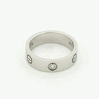 [Clover Jewelry]LOVE RING 5.5MM 3 DIAMONDS SILVER