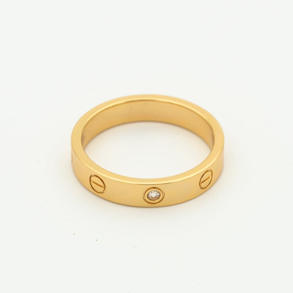 [Clover Jewelry]LOVE RING 4MM 1 DIAMOND PINK GOLD