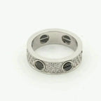 [Clover Jewelry]LIEBESRING 5.5MM DIAMANTEN PFLASTERUNG KERAMIK