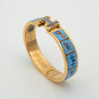 [Clover Jewelry]H ROSÉGOLDARMBAND BLAUE KERAMIK