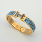 [Clover Jewelry]H ROSÉGOLDARMBAND BLAUE KERAMIK