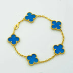 [Clover Jewelry]CLOVER 5 MOTIFS BLUE AGATE BRACELET