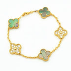 [Clover Jewelry]クローバー 5モチーフ グレーMOP ダイヤモンド ブレスレット