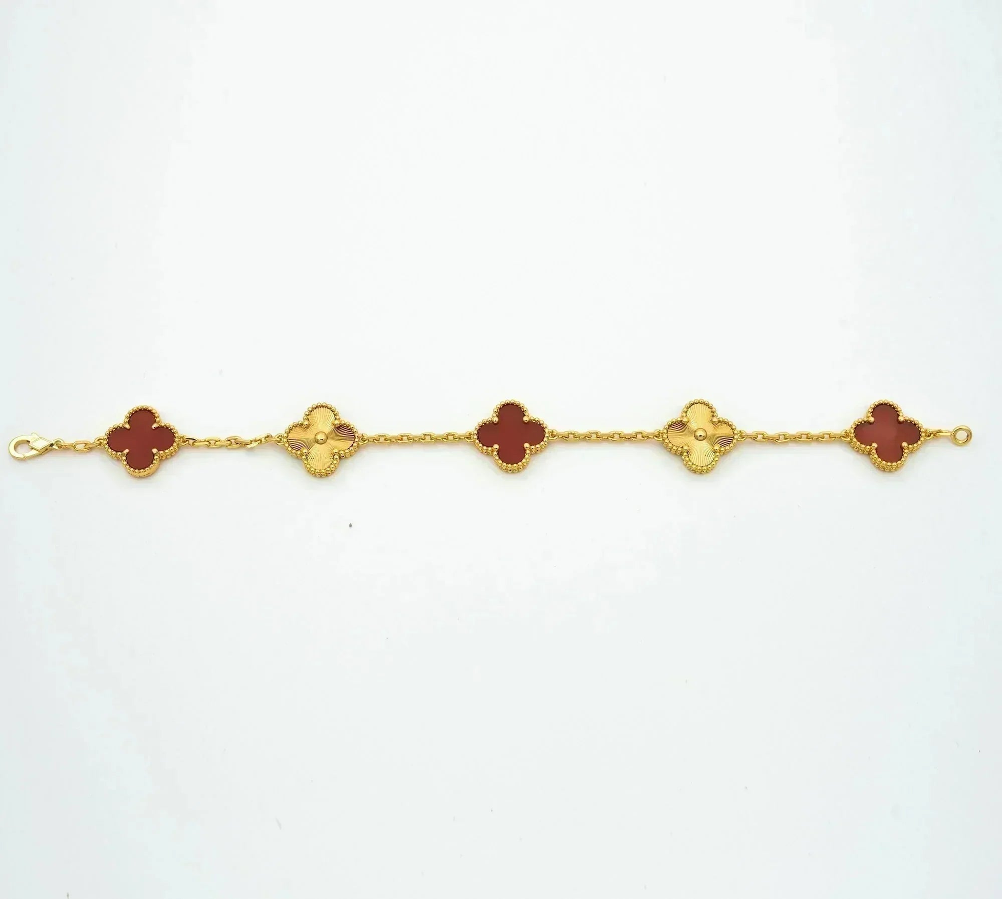 [Clover Jewelry]CLOVER  5 MOTIFS CARNELIAN GOLD BRACELET