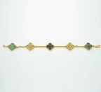 [Clover Jewelry]クローバー 5モチーフ グレーMOP ダイヤモンド ブレスレット
