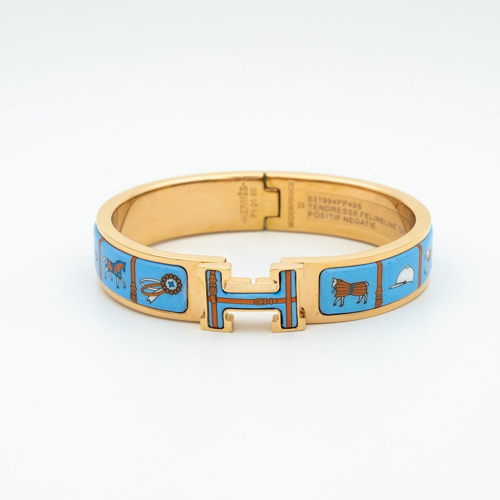[Clover Jewelry]H ROSÉGOLDARMBAND BLAUE KERAMIK