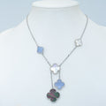 [Clover Jewelry]CLOVER MOP CHALCEDONY NECKLACE SILVER 6 MOTIF