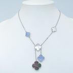 [Clover Jewelry]CLOVER MOP CHALCEDONY NECKLACE SILVER 6 MOTIF