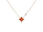 [Clover Jewelry]STAR NECKLACE PINK GOLD 1 DIAMOND