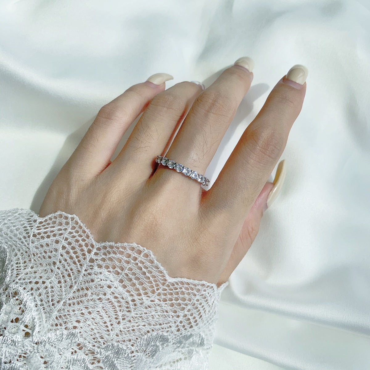 [Clover Jewelry]ラウンドカットテニスリング