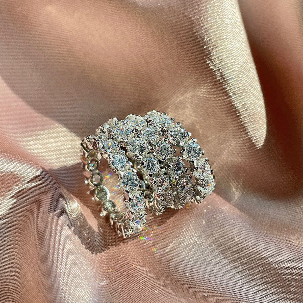 [Clover Jewelry]エタニティ ラウンドカット テニスリング