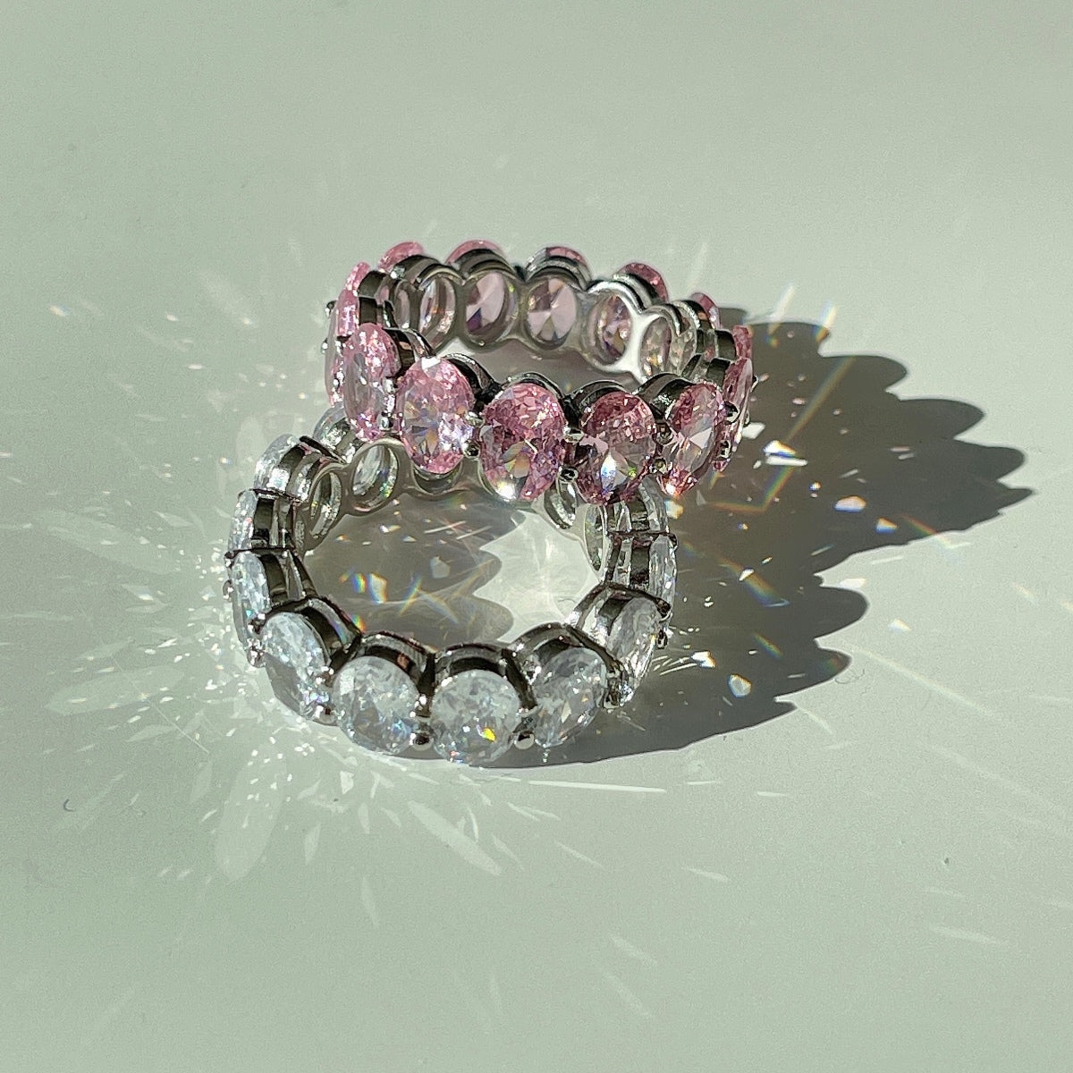 [Clover Jewelry]クッションカットテニスリング