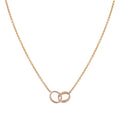 [Clover Jewelry]LOVE NECKLACE DOUBLE RING PINK GOLD
