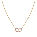 [Clover Jewelry]LOVE NECKLACE DOUBLE RING PINK GOLD