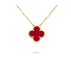 [Clover Jewelry]CLOVER 15MM CARNELIAN EINZELBLUMEN-HALSKETTE