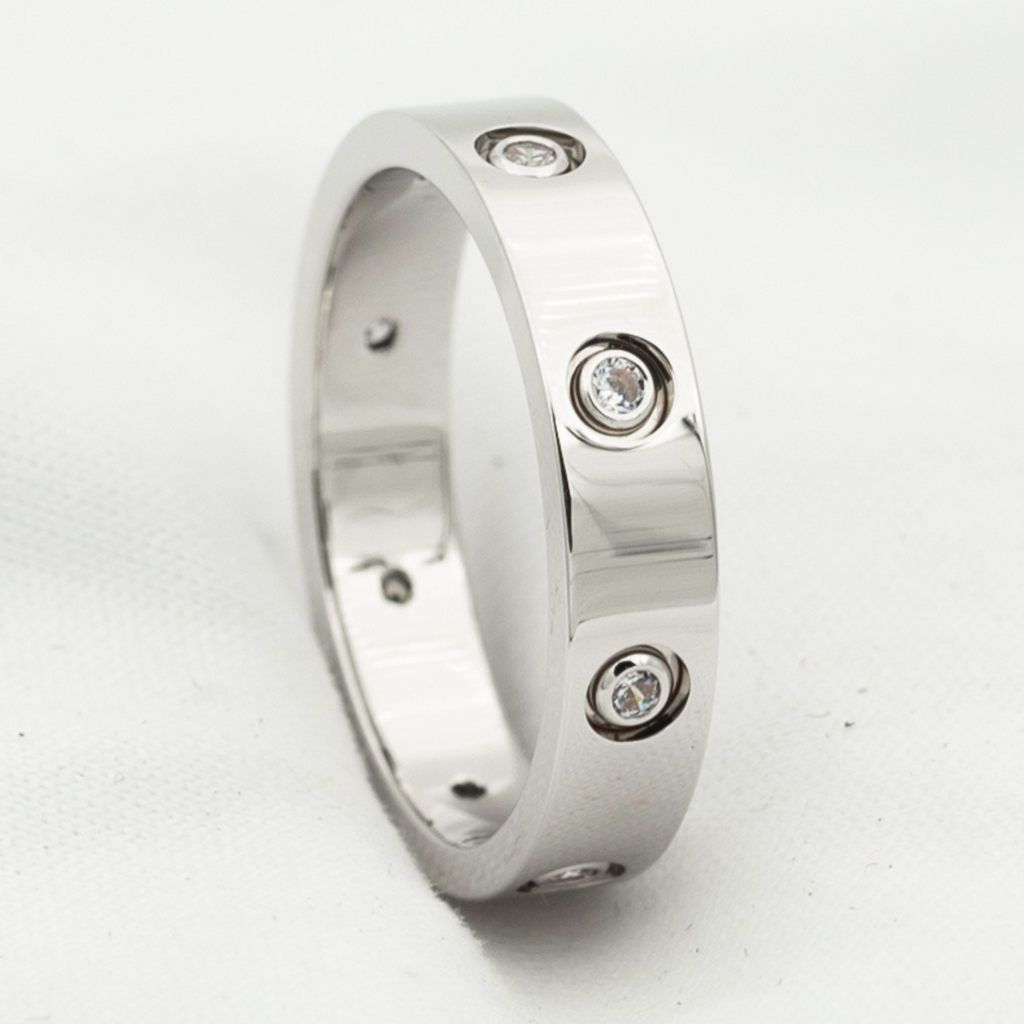 [Clover Jewelry]LOVE RING 3.6MM 8 DIAMONDS