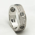 [Clover Jewelry]LIEBESRING 5.5MM DIAMANTEN PFLASTERUNG KERAMIK