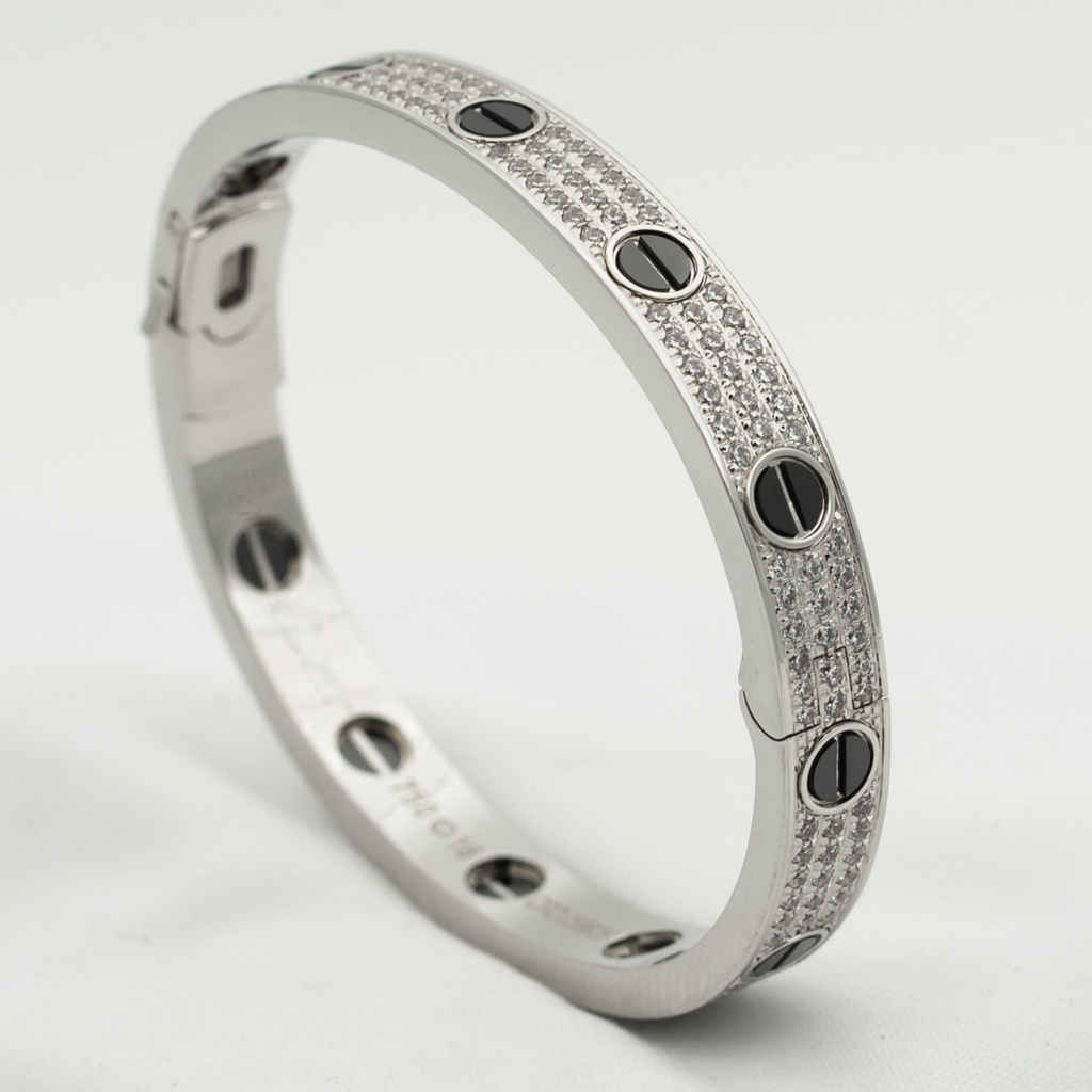[Clover Jewelry]LOVE BRACELET 6.1MM DIAMOND-PAVED CERAMIC