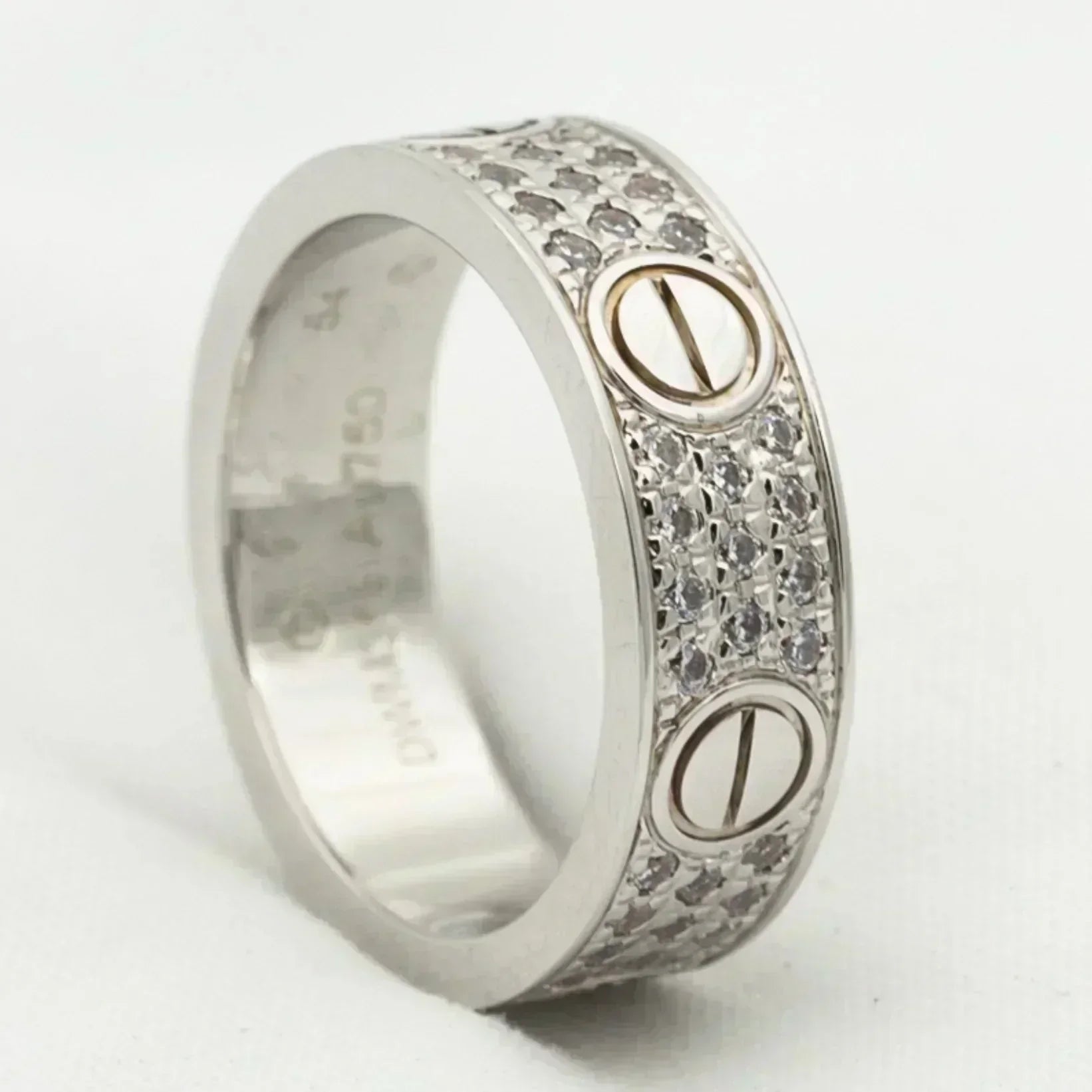 [Clover Jewelry]LOVE RING 5.5MM DIAMONDS PAVED