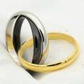 [Clover Schmuck]TRINITY RING SCHWARZGOLDSILBER