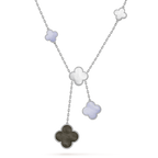 [Clover Jewelry]CLOVER MOP CHALCEDONY NECKLACE SILVER 6 MOTIF