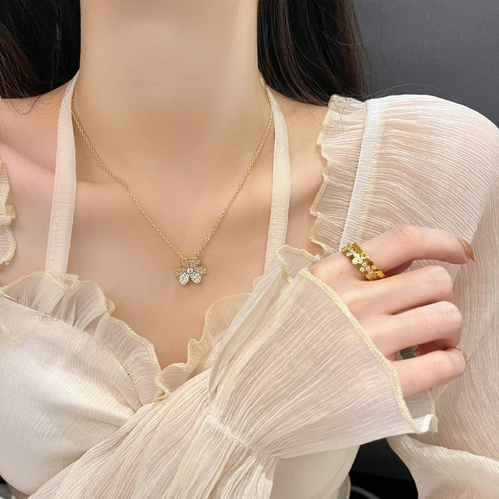 [Clover Jewelry]FLOWER DIAMOND NECKLACE