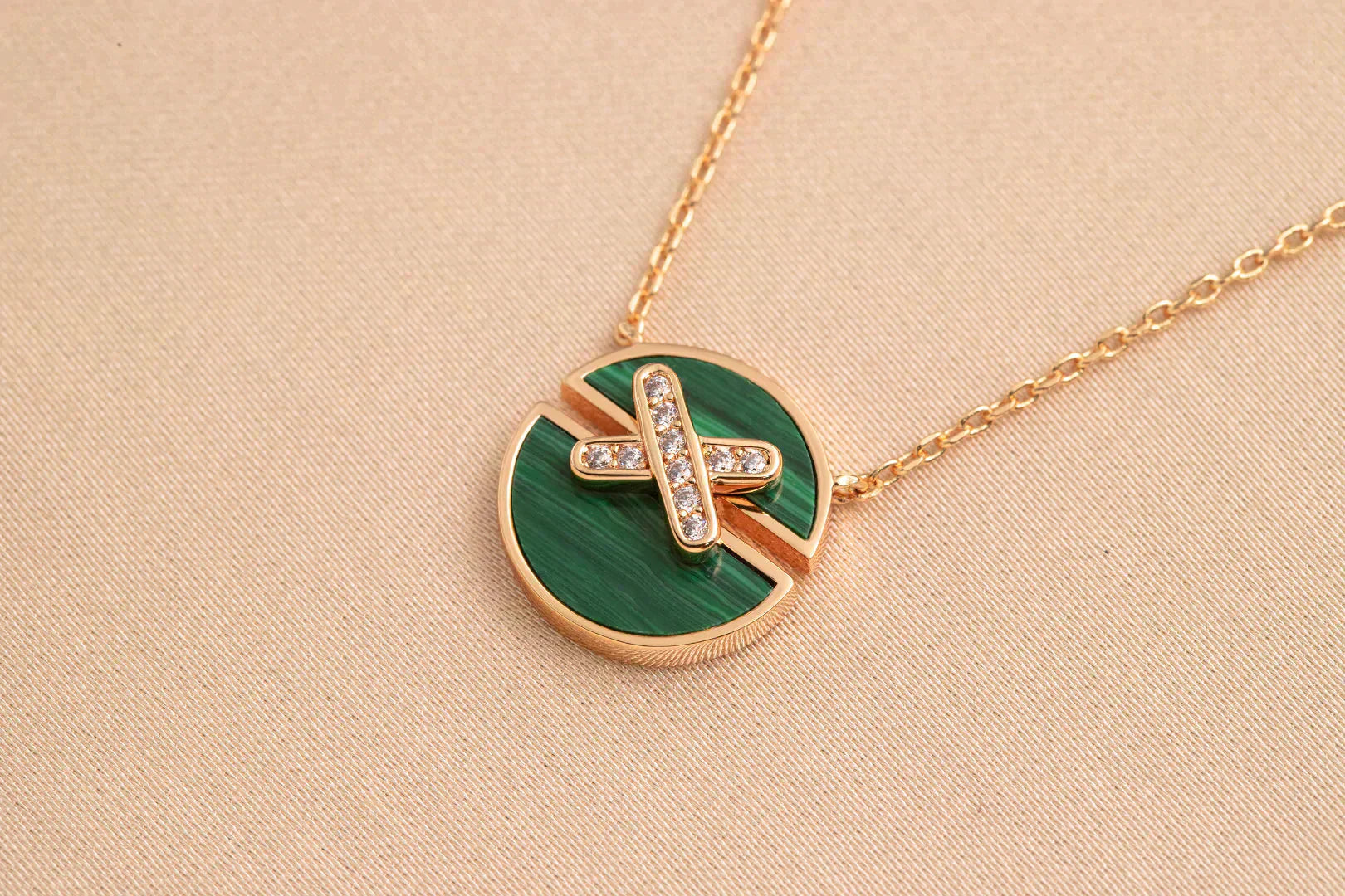 [Clover Jewelry]JEUX DE ROSE GOLD DIAMOND NECKLACE