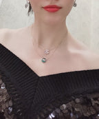 [Clover Jewelry]JEUX DE PINK GOLD DIAMOND NECKLACE