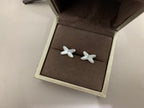 [Clover Schmuck]WEISSE MOP SILBER DIAMANT OHRRINGE