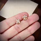 [Clover Jewelry]JEUX DE GOLD DIAMOND EARRINGS
