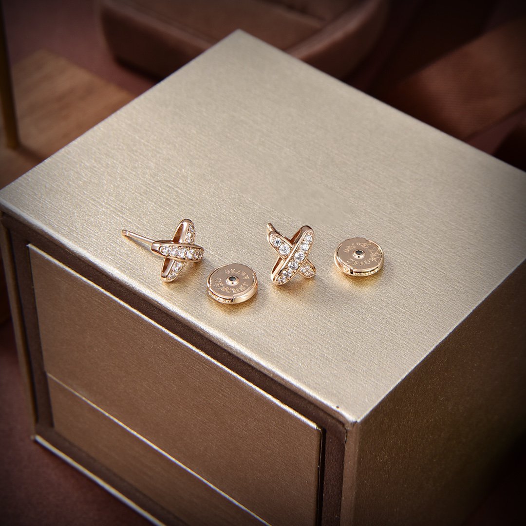[Clover Jewelry]JEUX DE GOLD DIAMOND EARRINGS