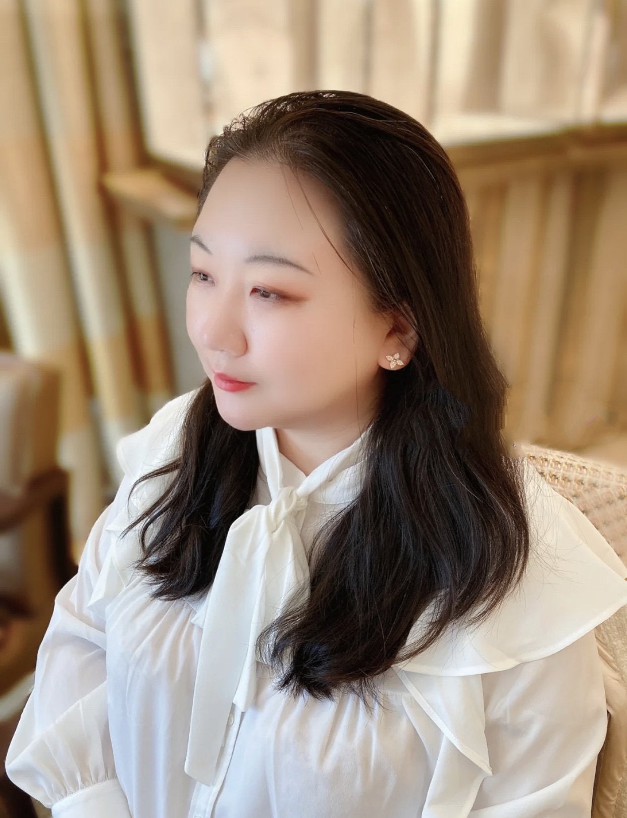 [Clover Jewelry]STAR BLOSSOM STUD EARRINGS PINK GOLD DIAMONDS
