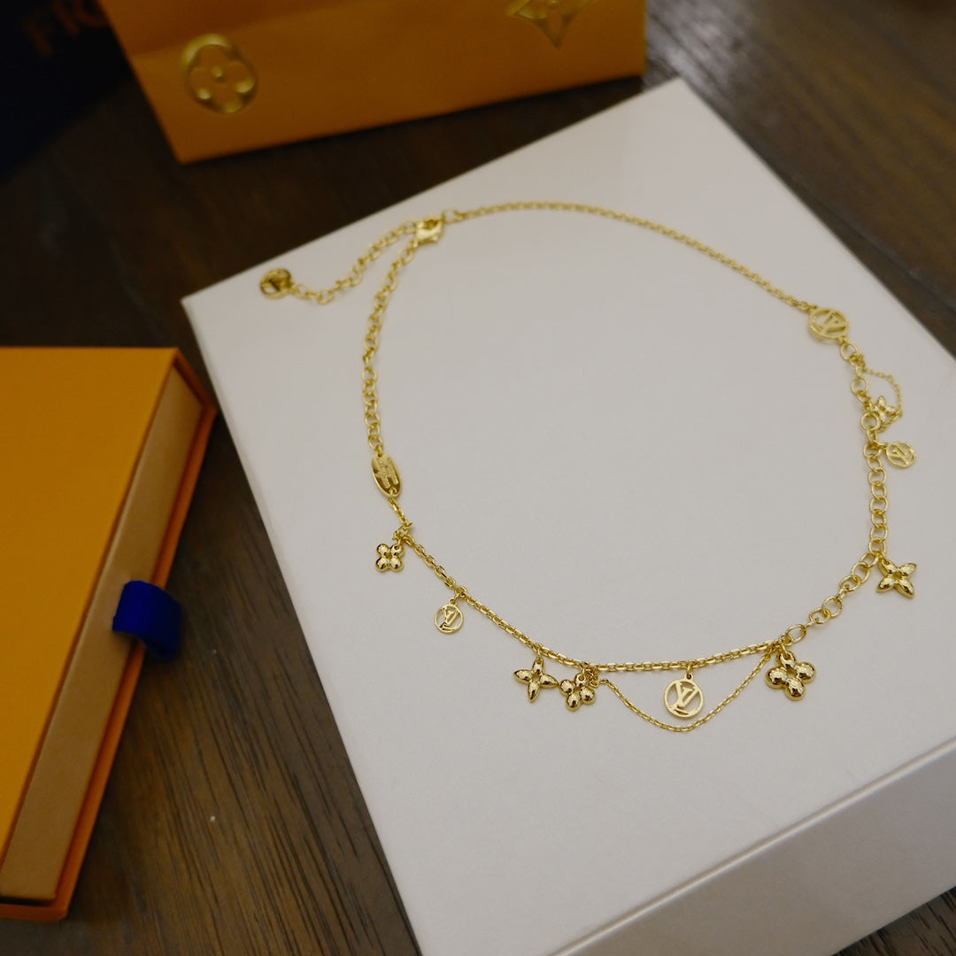 [Clover Jewelry]BLOOMING SUPPLE NECKLACE BRASS