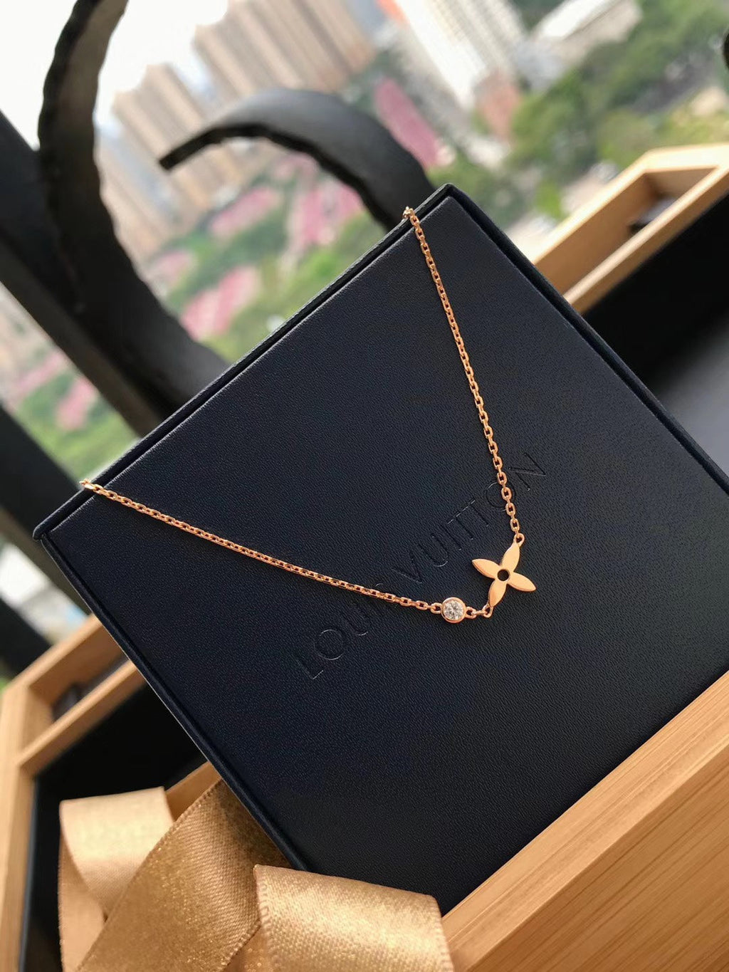 [Clover Jewelry]BLOSSOM PENDANT PINK GOLD AND DIAMOND