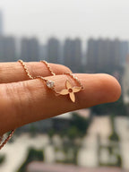 [Clover Jewelry]BLOSSOM PENDANT PINK GOLD AND DIAMOND