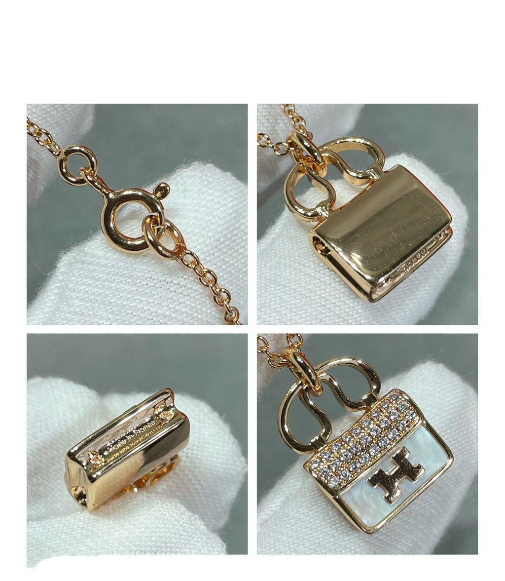 [Clover Jewelry]H CIRCE MOISSANITE PENDANT NECKLACE GOLD