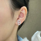 [Clover Jewelry]HM FULL DIAMOND PIG NOSE STUD EARRINGS