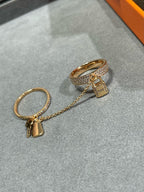 [Clover Jewelry]HM KELLY CLOCHETTE DOUBLE RING IN  WITH DIAMONDS