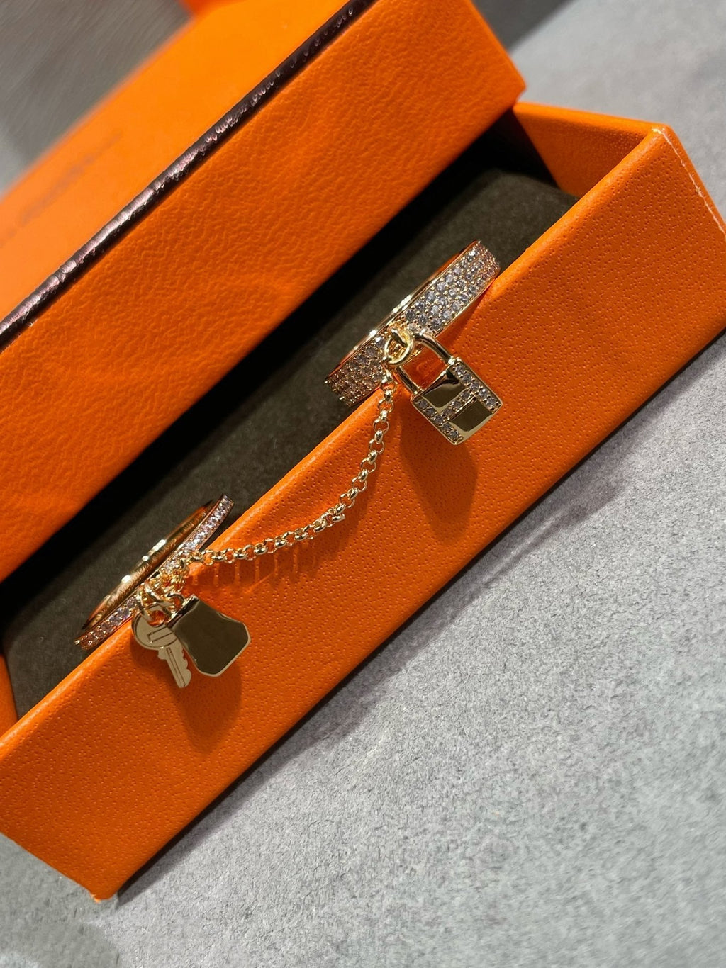 [Clover Jewelry]HM KELLY CLOCHETTE DOUBLE RING IN  WITH DIAMONDS