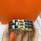 [Clover Jewelry]CLASSIC HM CLIC BLACK 8MM ENAMEL BRACELET